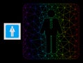 Spectral Gradient Polygonal Network Groom Icon Royalty Free Stock Photo