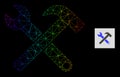 Spectral Gradient Polygonal Network Service Tools Icon Royalty Free Stock Photo
