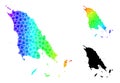 Rainbow Gradient Starred Mosaic Map of Koh Chang Collage