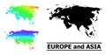 Spectrum Gradient Stars Mosaic Map of Europe and Asia Collage