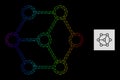 Rainbow Gradiented Polygonal Network Blockchain Nodes Icon Royalty Free Stock Photo