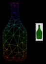 Rainbow Gradient Polygonal Mesh Wine Bottle Icon Royalty Free Stock Photo