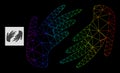 Spectral Gradiented Polygonal Net Hands Icon Royalty Free Stock Photo