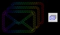 Spectral Gradiented Polygonal Network Mail Queue Icon