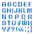 Spectral letters folded of paper ribbon-blue Royalty Free Stock Photo