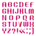 Spectral letters folded of paper ribbon-pink