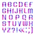 Spectral letters folded of paper ribbon purple