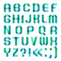 Spectral letters folded of paper ribbon-turquoise Royalty Free Stock Photo