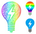 Spectral Linear Gradient Electric Bulb Icon
