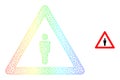 Spectral Mesh Gradient Human Warning Icon