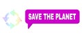 Spectral Mesh Gradient Recycle Icon and Save the Planet Message Balloon with Shadow Royalty Free Stock Photo