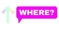 Spectral Net Gradient Arrow Up Icon and Where question Speech Bubble with Shadow