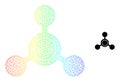 Spectral Net Gradient Methane Molecule Icon Royalty Free Stock Photo
