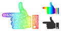 Spectral Net Mesh Gradient Hand Pointer Left Icon Royalty Free Stock Photo