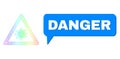 Spectral Network Gradient Virus Danger Icon and Danger Chat Bubble with Shadow Royalty Free Stock Photo