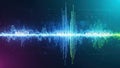 Dynamic waveform visualization combines knowledge and creativity for audio analysis and brand development Royalty Free Stock Photo