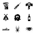 Spectre icons set, simple style