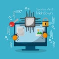 Spectre and meltdown computer motherboard virus lock Royalty Free Stock Photo