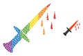 Spectrum Blood Sword Composition Icon of Spheric Dots