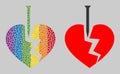 Spectrum Break valentine heart Collage Icon of Circles