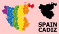 Spectrum Collage Map of Cadiz Province for LGBT