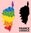 Spectrum Collage Map of Corsica for LGBT Royalty Free Stock Photo