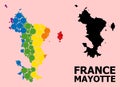 Spectrum Collage Map of Mayotte Islands for LGBT