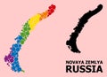 Spectrum Collage Map of Novaya Zemlya Islands for LGBT