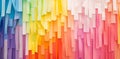 Spectrum colored bar graph field set on a gradient cube or box mesh array background, symbolising modern abstract data Royalty Free Stock Photo