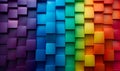 A spectrum of colored cubes. Color selection, background color concept