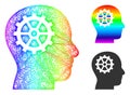Rainbow Hatched Gradient Intellect Icon Royalty Free Stock Photo