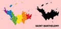 Rainbow Mosaic Map of Saint Barthelemy for LGBT