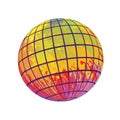 Spectrum Colorful Striped 3D Render World Globe Vector Background Illustration