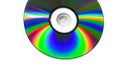 Spectrum of colors on a CD on a white background. Royalty Free Stock Photo