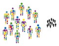Spectrum Dotted People Crowd Icon Random Collage