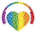 Spectrum Favourite headphones Collage Icon of Spheric Dots