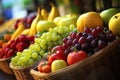 A Spectrum of Fresh Organic Fruits Adorning the Shelves of a Local Grocery Store. created with Generative AI