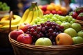 A Spectrum of Fresh Organic Fruits Adorning the Shelves of a Local Grocery Store. created with Generative AI