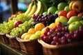 A Spectrum of Fresh Organic Fruits Adorning the Shelves of a Local Grocery Store. created with Generative AI