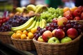 A Spectrum of Fresh Organic Fruits Adorning the Shelves of a Local Grocery Store. created with Generative AI