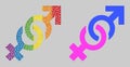 Spectrum Gender confrontation symbol Collage Icon of Spheric Dots Royalty Free Stock Photo