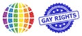 Textured Gay Rights Stamp and Multicolored Dotted LGBT World