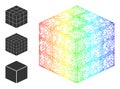Spectrum Gradient Irregular Mesh 3X3X3 Cube Icon Royalty Free Stock Photo