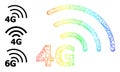Spectrum Gradient Net Mesh 4G Internet Icon Royalty Free Stock Photo