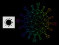 Spectrum Gradient Polygonal Mesh Microbe Icon Royalty Free Stock Photo
