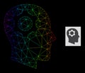 Spectrum Gradient Polygonal Net Head Gear Icon Royalty Free Stock Photo