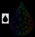Spectrum Gradient Polygonal Network Oil Drop Icon Royalty Free Stock Photo