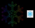 Spectrum Gradient Polygonal Network Snowflake Icon Royalty Free Stock Photo