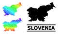 Spectrum Gradient Star Mosaic Map of Slovenia Collage Royalty Free Stock Photo