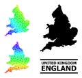 Spectrum Gradient Starred Mosaic Map of England Collage